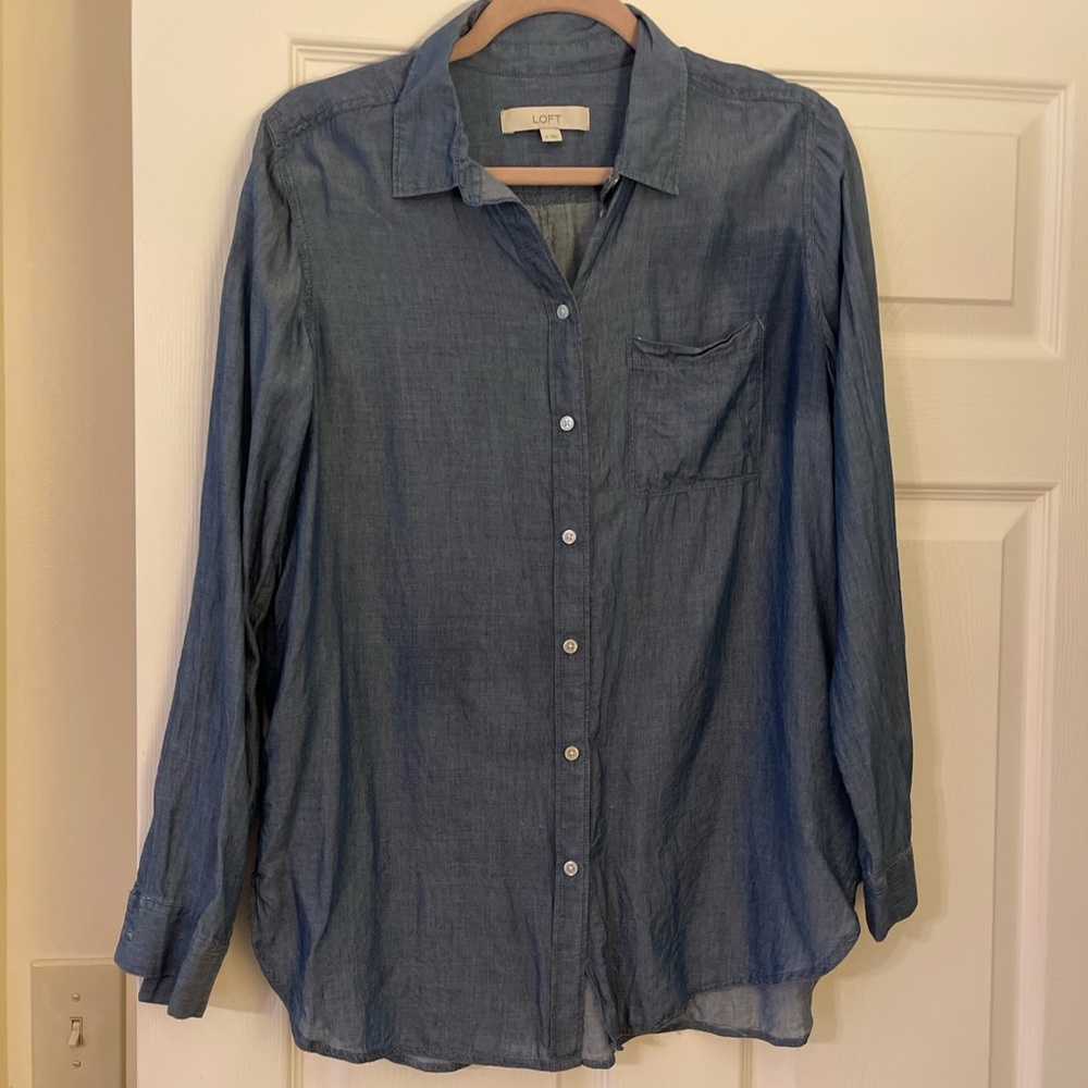 Loft. Lightweight Denim Blouse